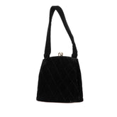 シャネル マトラッセ ココマーク ミニハンドバッグ ブラック ベロア レディース CHANEL 【中古】